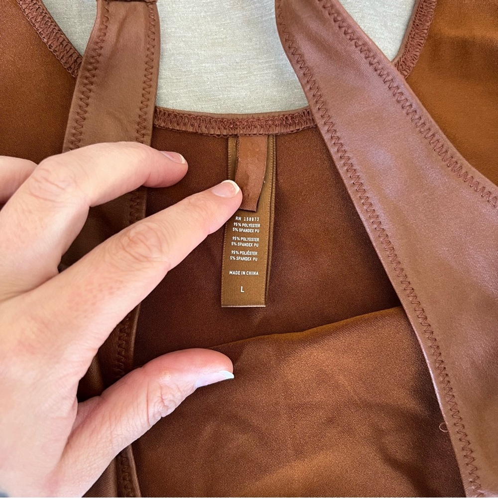 Skims Faux Leather bodysuit